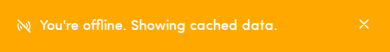 The offline banner at the top of the screen